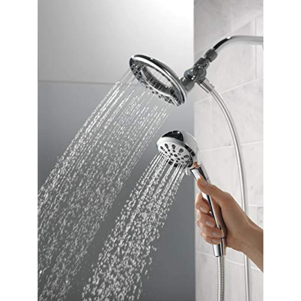 Delta Faucet delta 4-spray touch clean in2ition 2-in-1 dual hand held shower head with hose, chrome 75486c