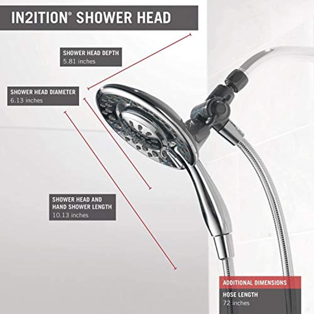 Delta Faucet delta 4-spray touch clean in2ition 2-in-1 dual hand held shower head with hose, chrome 75486c