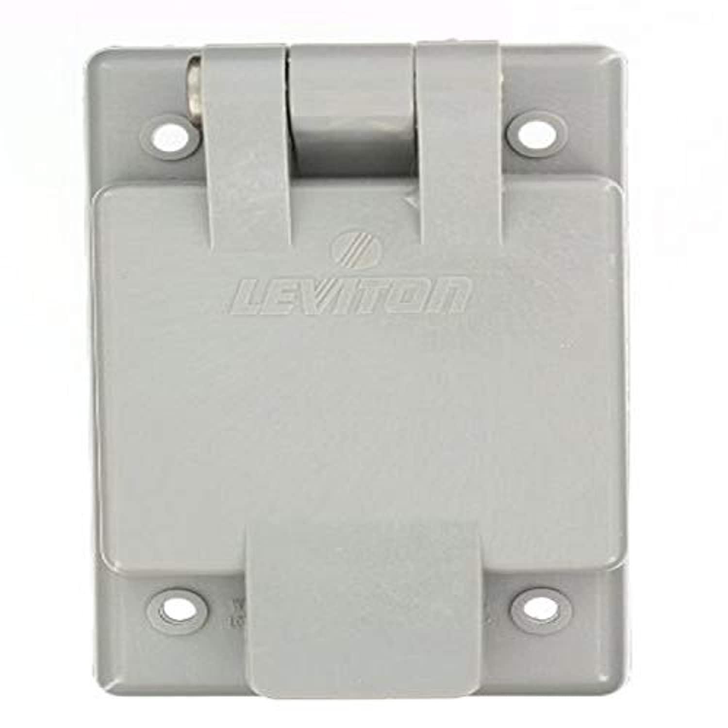 leviton 15378-cwp 20 amp, 125-volt, power inlet receptacle, straight blade, industrial grade, grounding, gray