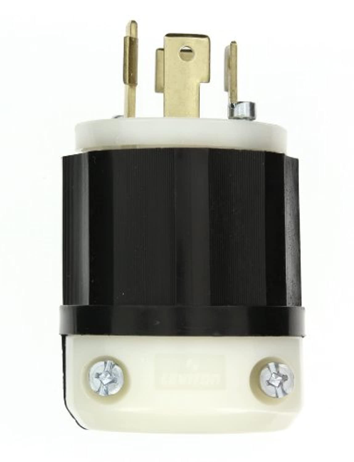 leviton 2741 30 amp, 600 volt 3-phase, nema l17-30p, 3p, 4w, locking plug, industrial grade, grounding - black-white