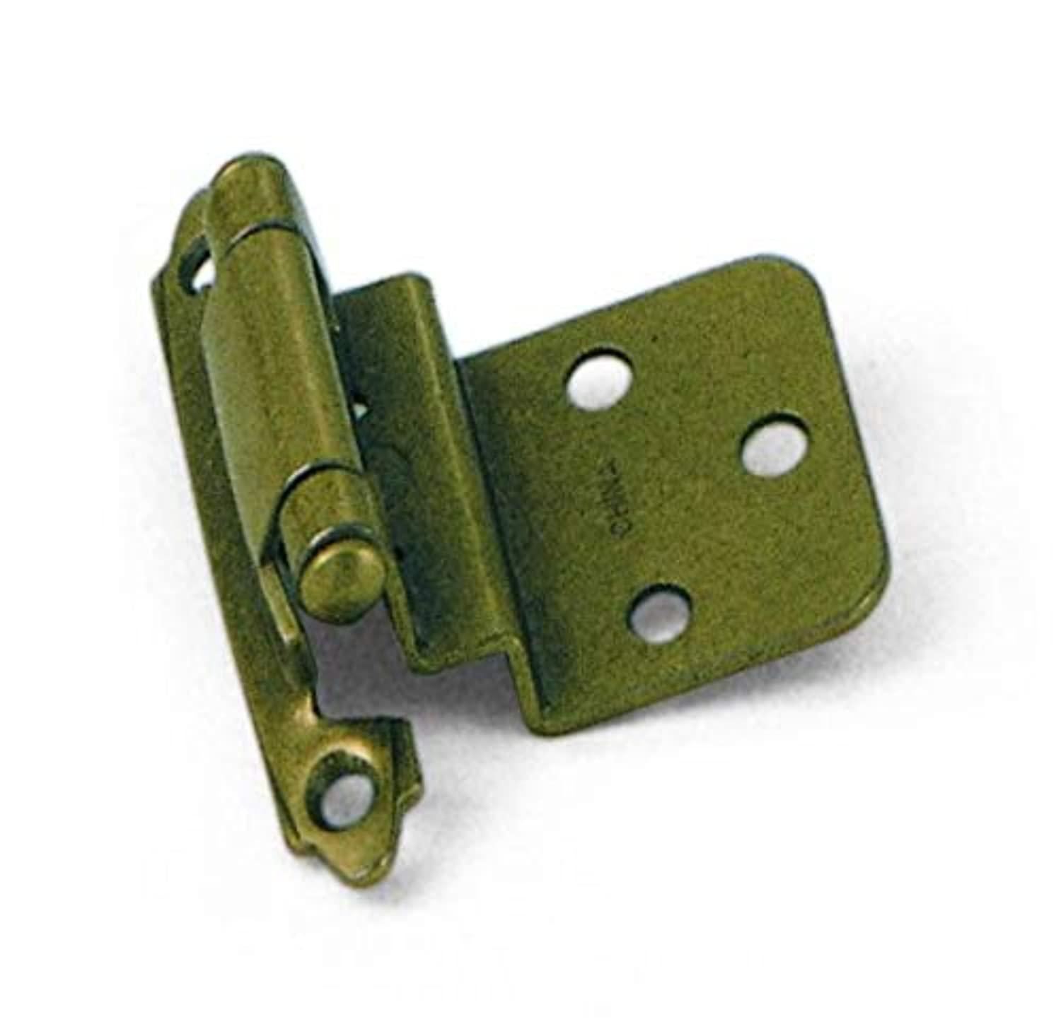laurey 28605-25 3/8 inch inset antique brass semi concealed cabinet hinges