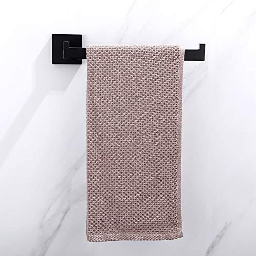 tastos premium stainless steel hand towel holder, square hand towel ring heavy duty wall mounted modern hand towel bar for ba
