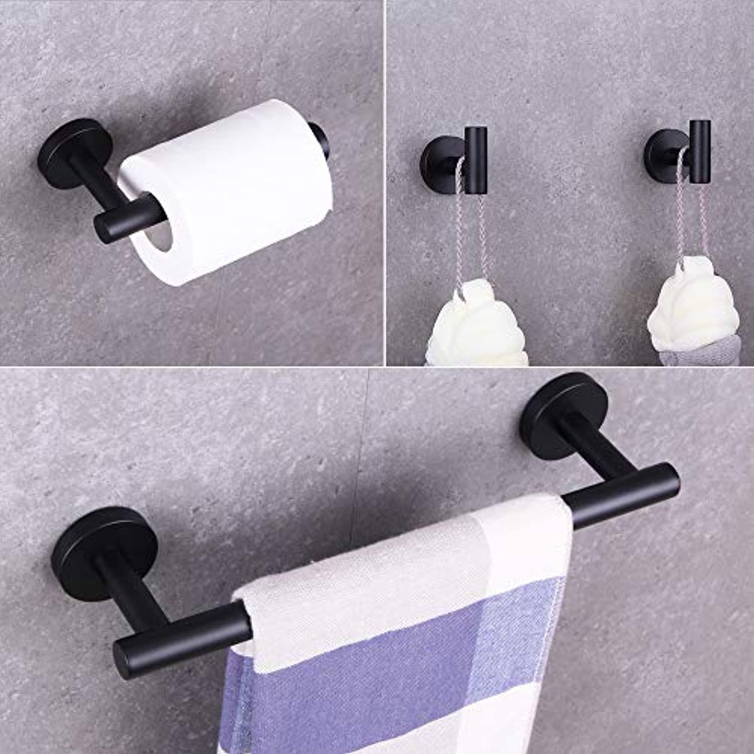 beigeewy 4-pieces set matte black bathroom hardware set sus304 stainless steel wall mounted - includes 12" towel bar, toilet 