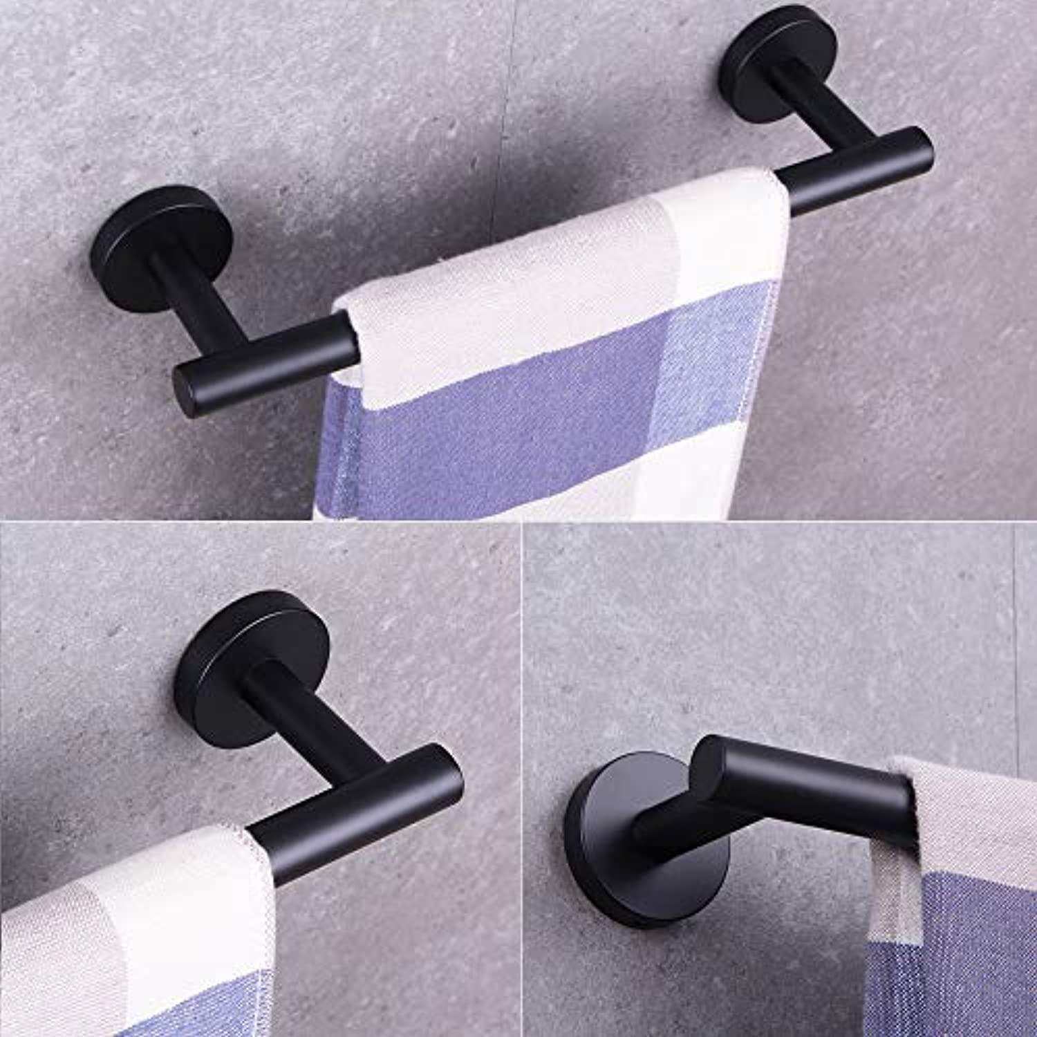 beigeewy 4-pieces set matte black bathroom hardware set sus304 stainless steel wall mounted - includes 12" towel bar, toilet 