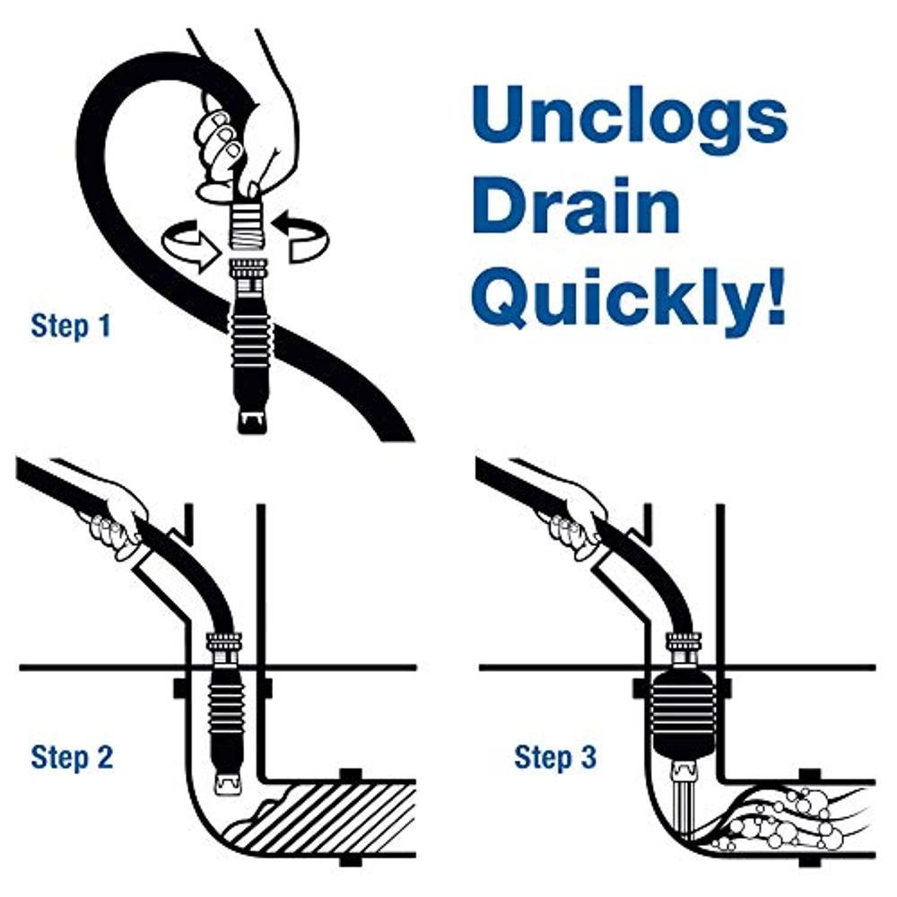 drain king 750 unclogs main drain & sewer line with water power, 3 to 6 inch