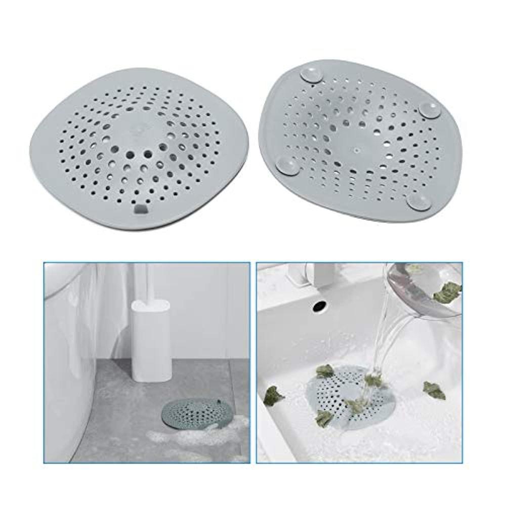 ZUDKSUY 2 pcs drain hair catcher, silicone shower drain cover hair stopper  easy to install and clean suit for bathroom bathtub and ki