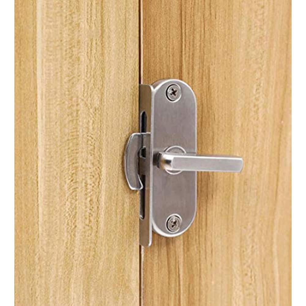 yum large 90 degree flip stainless steel sliding door lock latch cam lock curved door buckle (brushed)