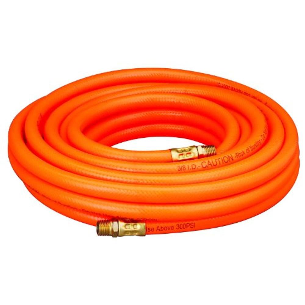 amflo 576-25a orange 300 psi pvc air hose 3/8" x 25' with 1/4" mnpt end fittings