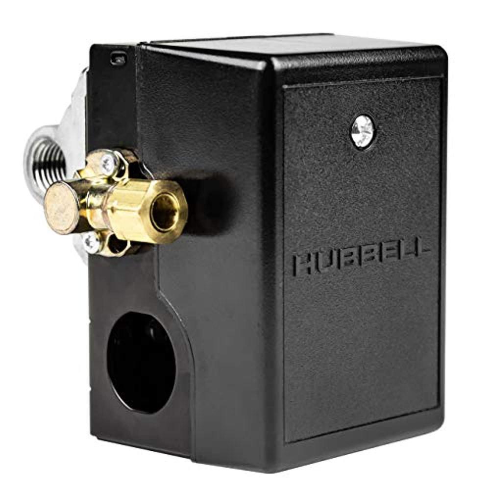 Hubbell pressure switch for air compressor made by furnas / hubbell 69jf9ly2c 140-175 four port w/ unloader & on/off lever