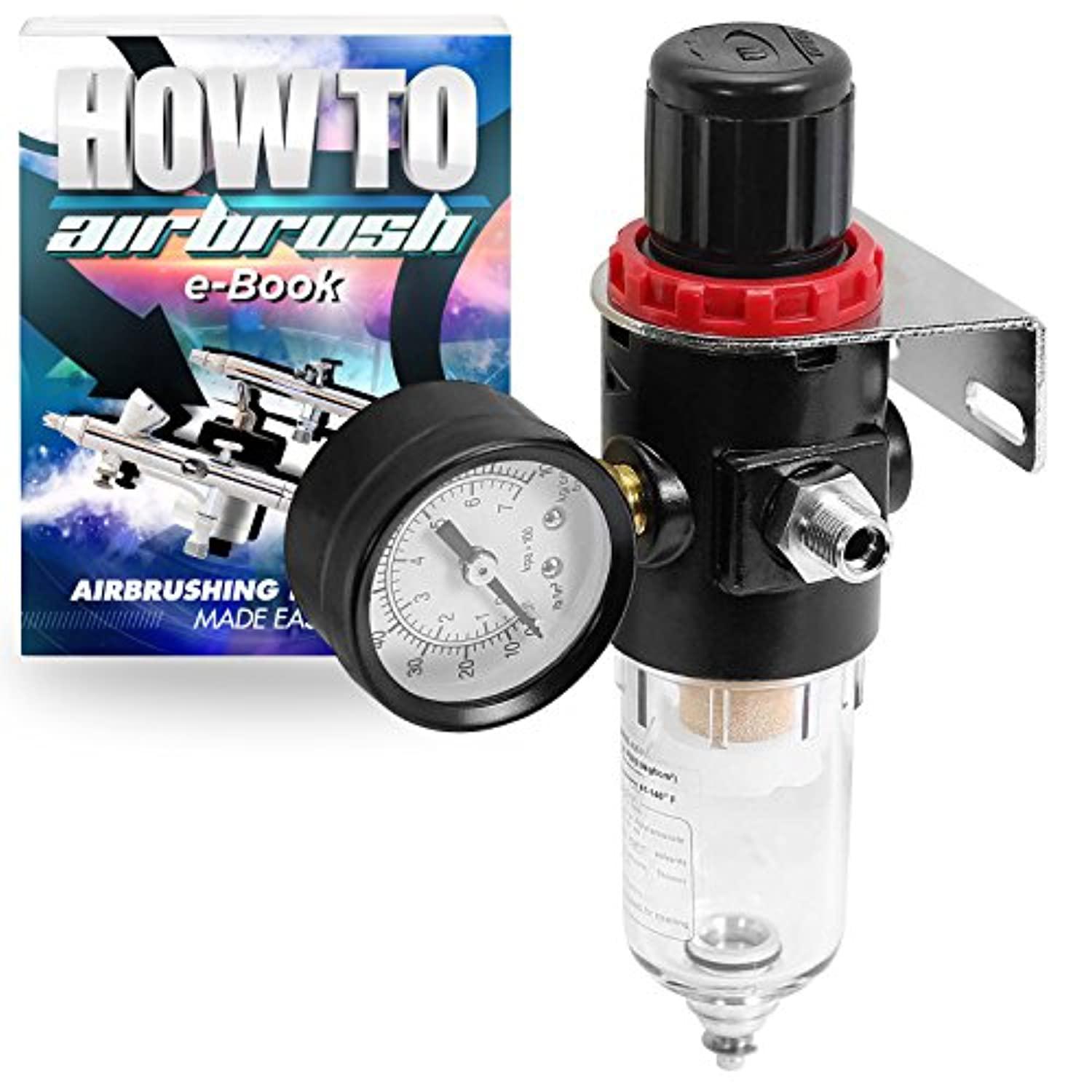 pointzero airbrush air compressor regulator with water-trap filter