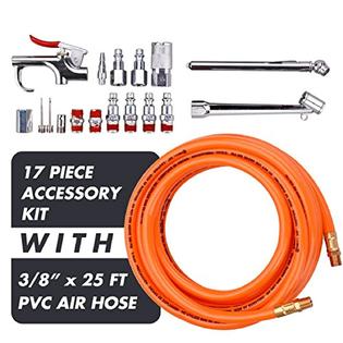 Wynnsky wynnsky 3/8 x 25ft pvc air compressor hose kit with 17