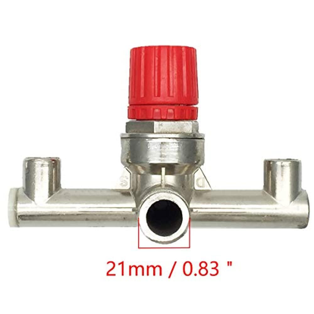 comok double outlet tube zinc alloy air compressor fittings red cap regulator pressure valve switch manifold part accessories