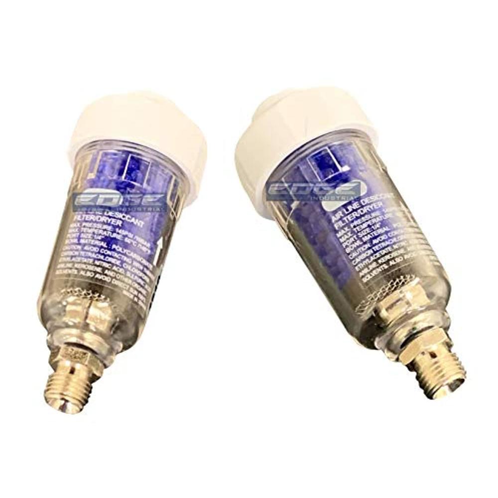 EDGE INDUSTRIAL air in line desiccant dryer for pneumatic tools, disposable type, 1/4" npt port size with desiccant (2 pack)