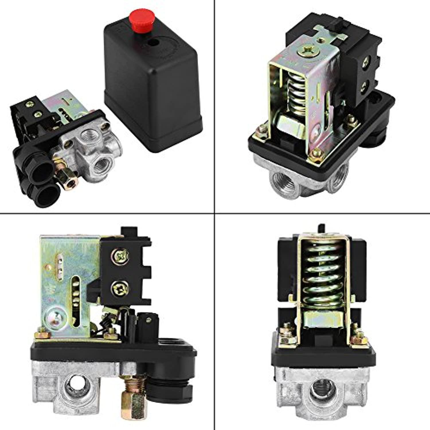 roadiress four port air compressor pressure switch, heavy duty 240v 16a control 90psi -120psi air compressor switch control