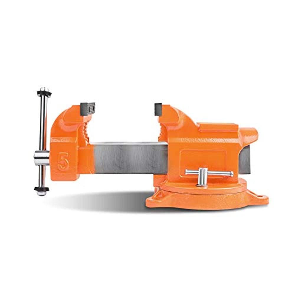 forward 8-inch bench vise ductile iron with channel steel and 360-degree swivel base hy-30808-8in (8")