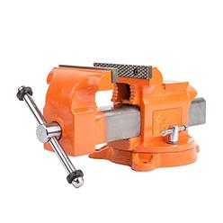 forward 8-inch bench vise ductile iron with channel steel and 360-degree swivel base hy-30808-8in (8")