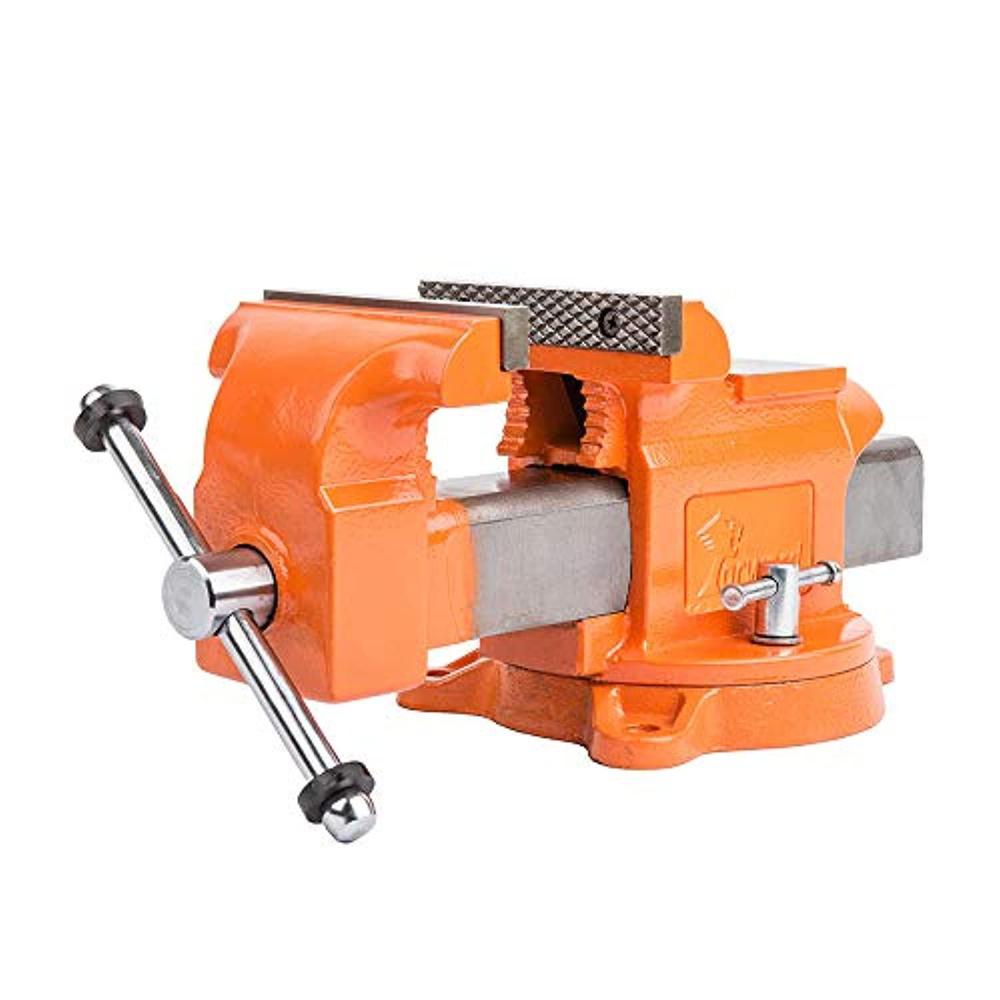 forward 5-inch bench vise ductile iron with channel steel and 360-degree swivel base hy-30505-5in (5")