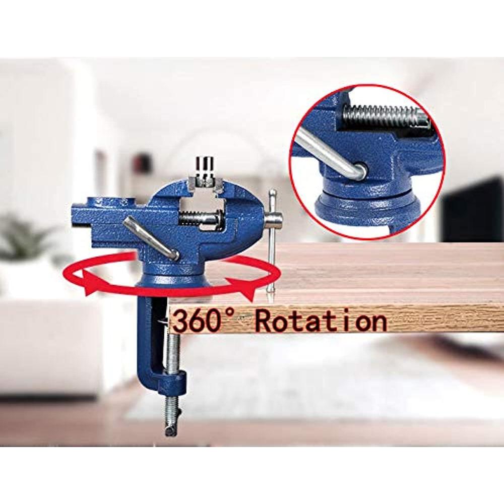 LLKJ multifunctional 360 rotating bench vice, portable bench vice table vice, used for hobby jewelry diy craft repair tools,2.5"