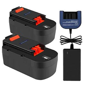 Exmate 2Pack 3.5Ah 18V Ni-MH Battery with 1.2V-18V Ni-MH/Ni-Cd Charger Compatible with Black and Decker Hpb18 HPB18-OPE HPB18-OPE2 Fsb18 A18