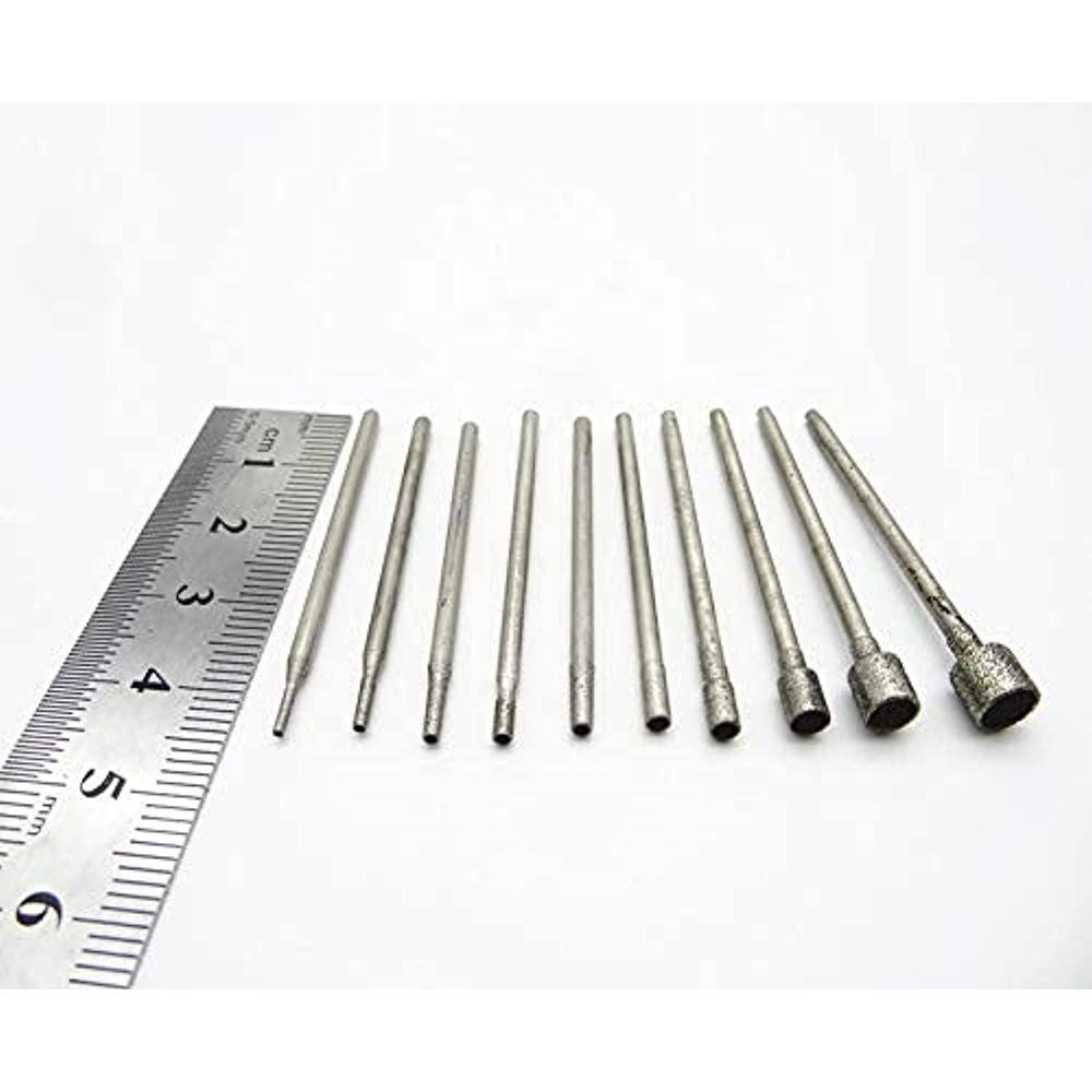 luo ke 10 pcs mini cup shape diamond mounted grinding head burrs for rotary tools included dremel with 2.35 mm mandrel