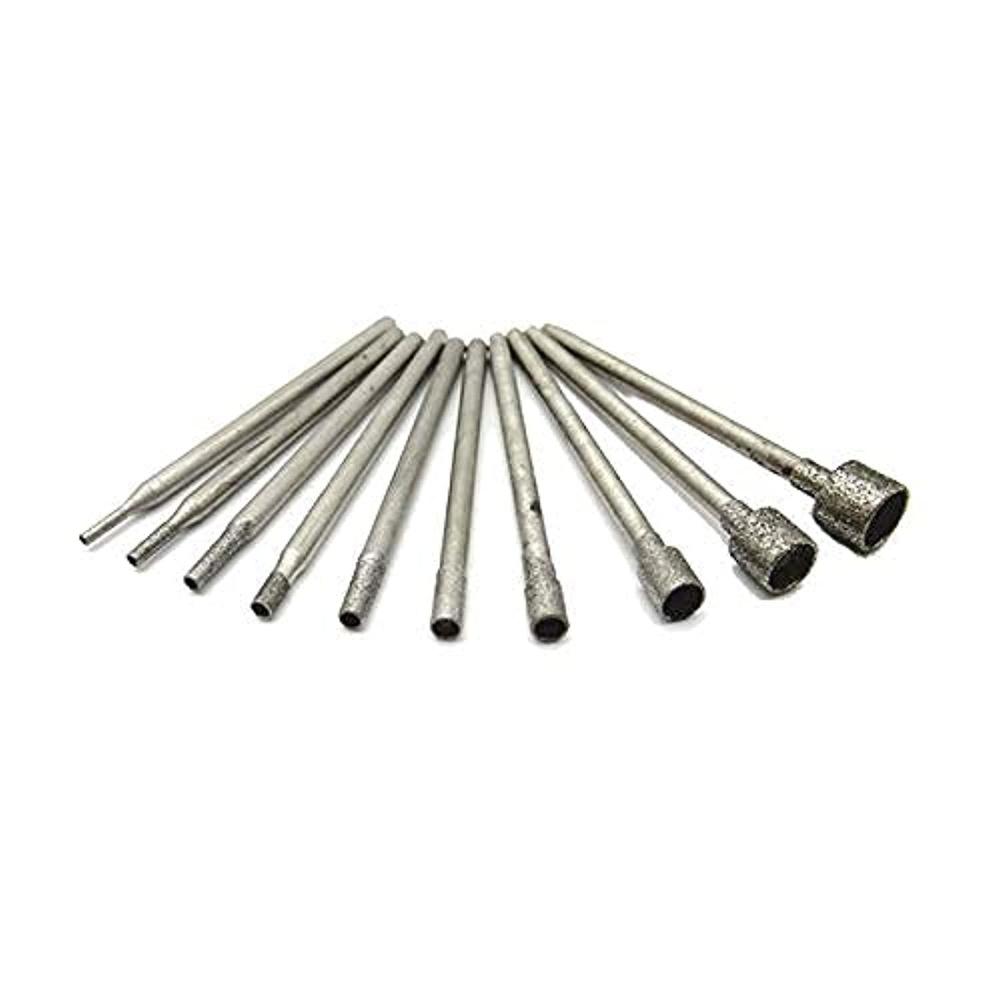 luo ke 10 pcs mini cup shape diamond mounted grinding head burrs for rotary tools included dremel with 2.35 mm mandrel