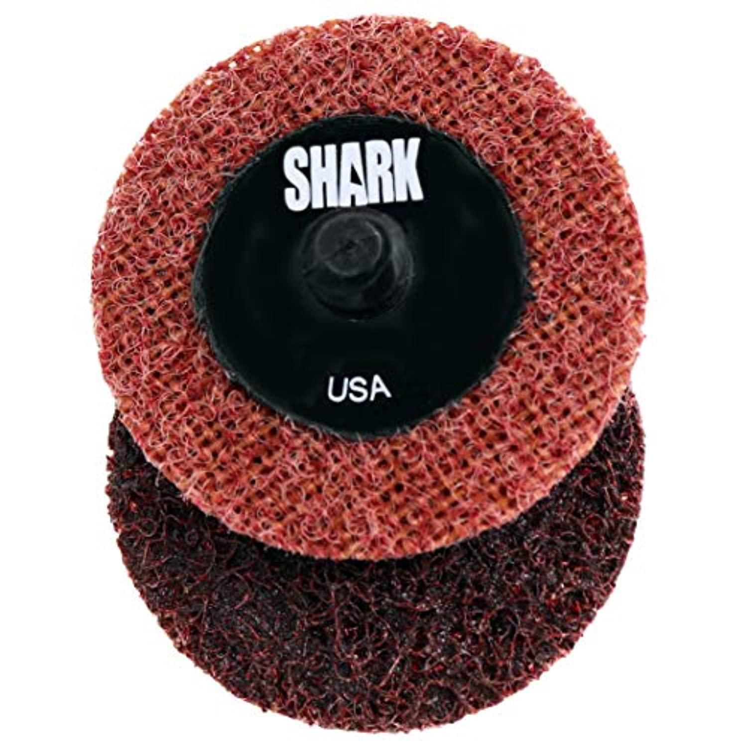 shark industries pn-13018 25-pack burgundy/medium quick change surface conditioning discs, 2? diameter - medium grit for sand