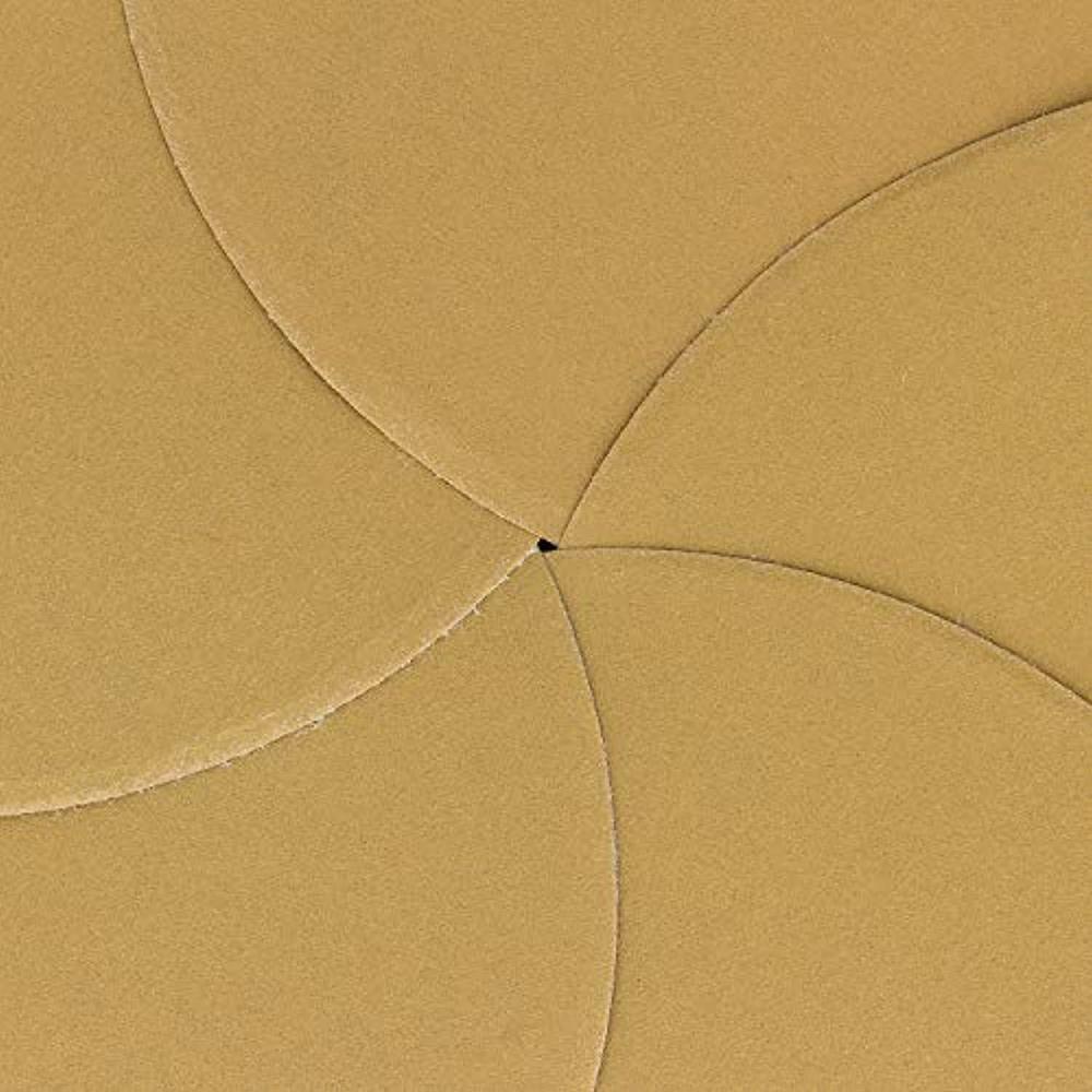 dura-gold - premium - 320 grit 6" gold hook & loop no hole sanding discs for da sanders - box of 50 sandpaper finishing discs