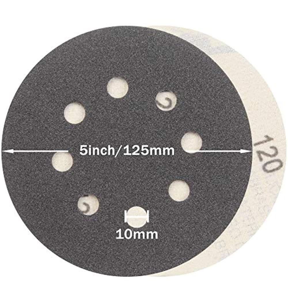 s&f stead & fast 5 inch wet dry sanding discs hook & loop 54 pcs, 80 120 180 220 400 600 1000 2000 3000 grit silicon carbide 