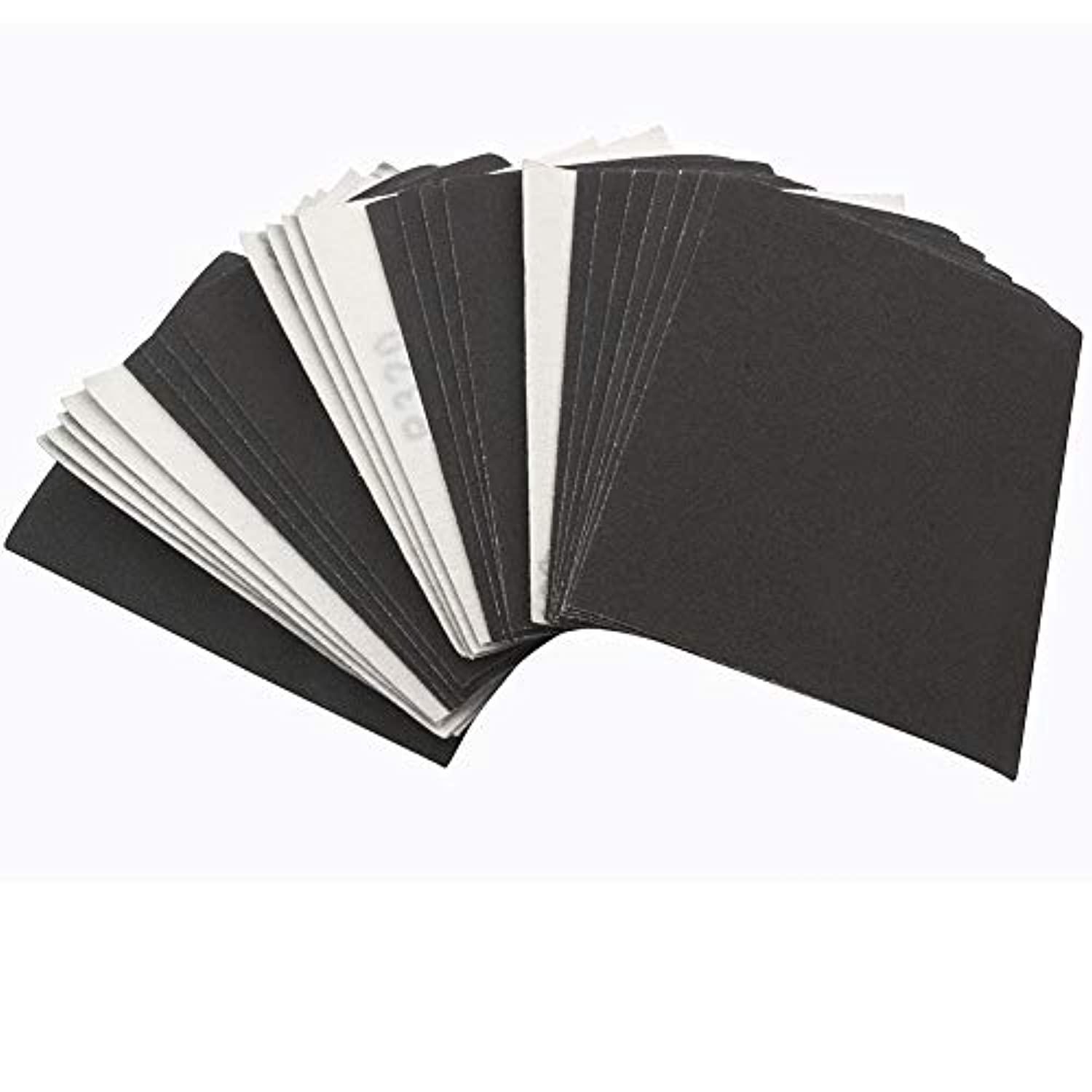 YGFRSTO 30-Pack Sanding Sheets – 1/4 Sheet Size 4.5x5.5 Inch Wet/Dry, Assorted Grits