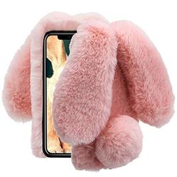 Aearl for iphone xs max 6.5 inch case, aearl rabbit fur ball case,luxury cute 3d homemade diamond winter warm soft furry fluffy fuz