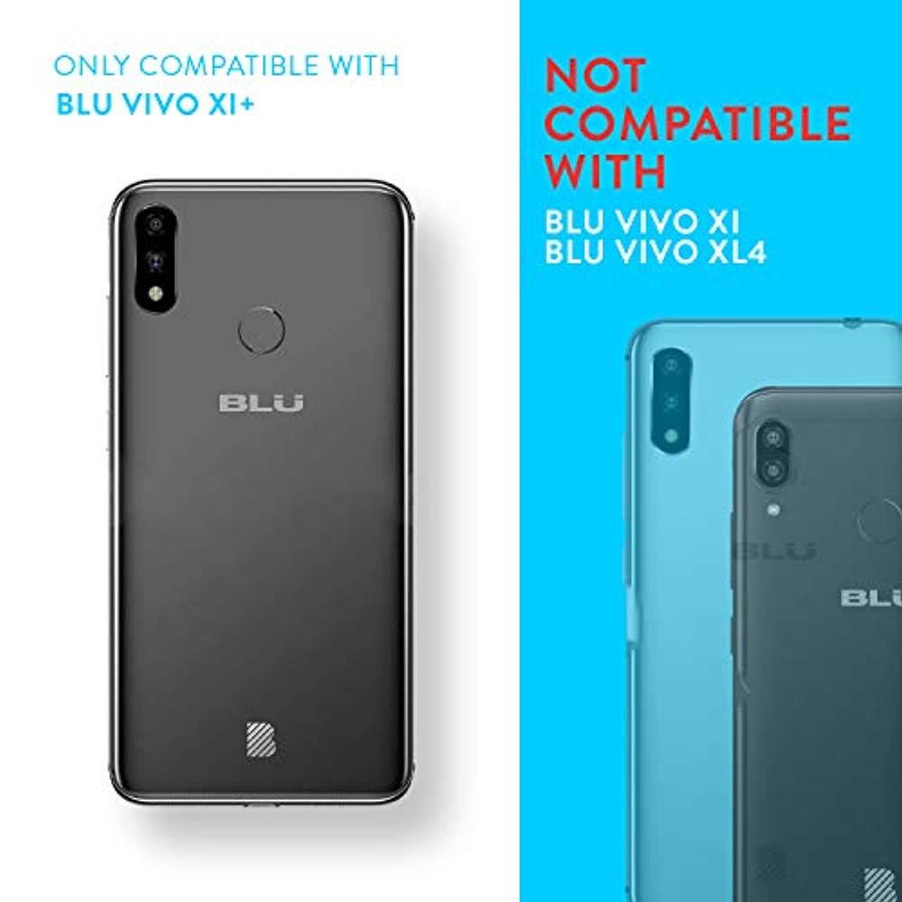 tudia merge designed for blu vivo xi+ case, slim dual layer shockproof phone case cover for blu vivo xi+ (matte black)