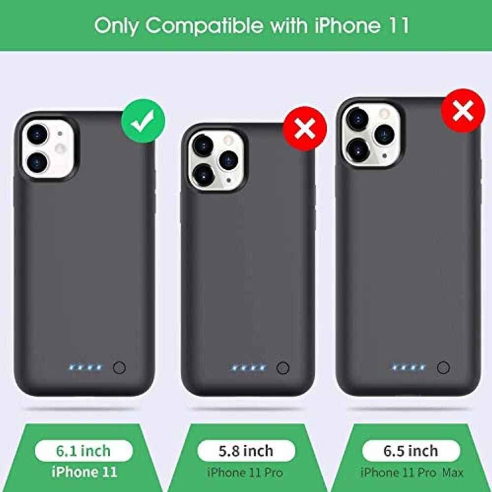 feob battery case for iphone 11, 6800mah portable charging case extended battery pack for iphone 11 charger case [6.1 inch]-b