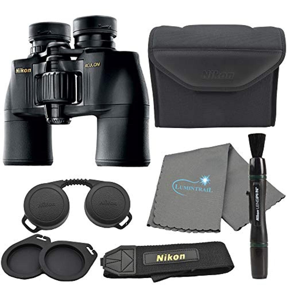 nikon aculon a211 10x42 binoculars black (8246) bundle with a nikon lens pen and lumintrail cleaning cloth