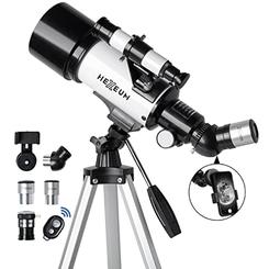 hexeum telescope for kids & adults - 70mm aperture 500mm az mount fully multi-coated optics astronomical refracting portable telesco