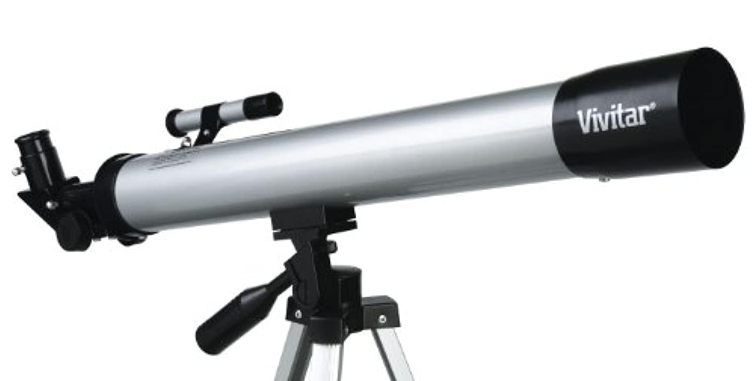 vivitar tel50600 60x/120x telescope refractor with tripod (black)