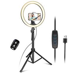 ubeesize 12?? led ring light with tripod stand and phone holder, selfie ring light for video conferencing, compatible with ip