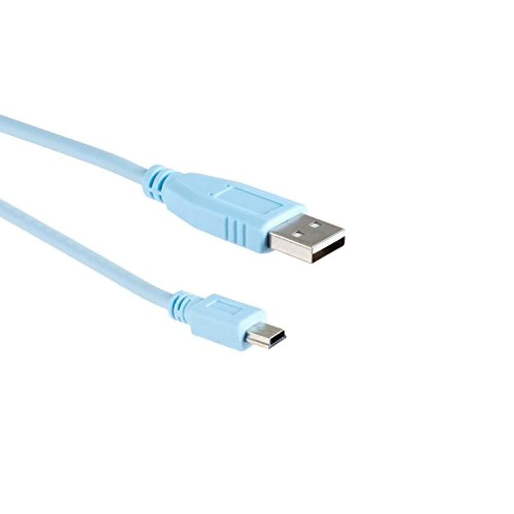 rw routerswholesale usb 2.0 console cable compatible/replacement for cisco a-male to mini-b cord - 6 feet (1.8 meters)