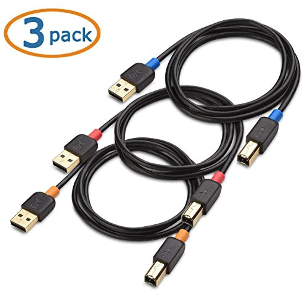 cable matters 3-pack usb cable/usb printer cable 3 ft, usb a to b cable, usb 2.0 cable compatible with printer, midi controll
