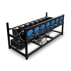 kingwin bitcoin miner rig case w/ 6, or 8 gpu mining stackable frame - expert crypto mining rack w/ placement for motherboard