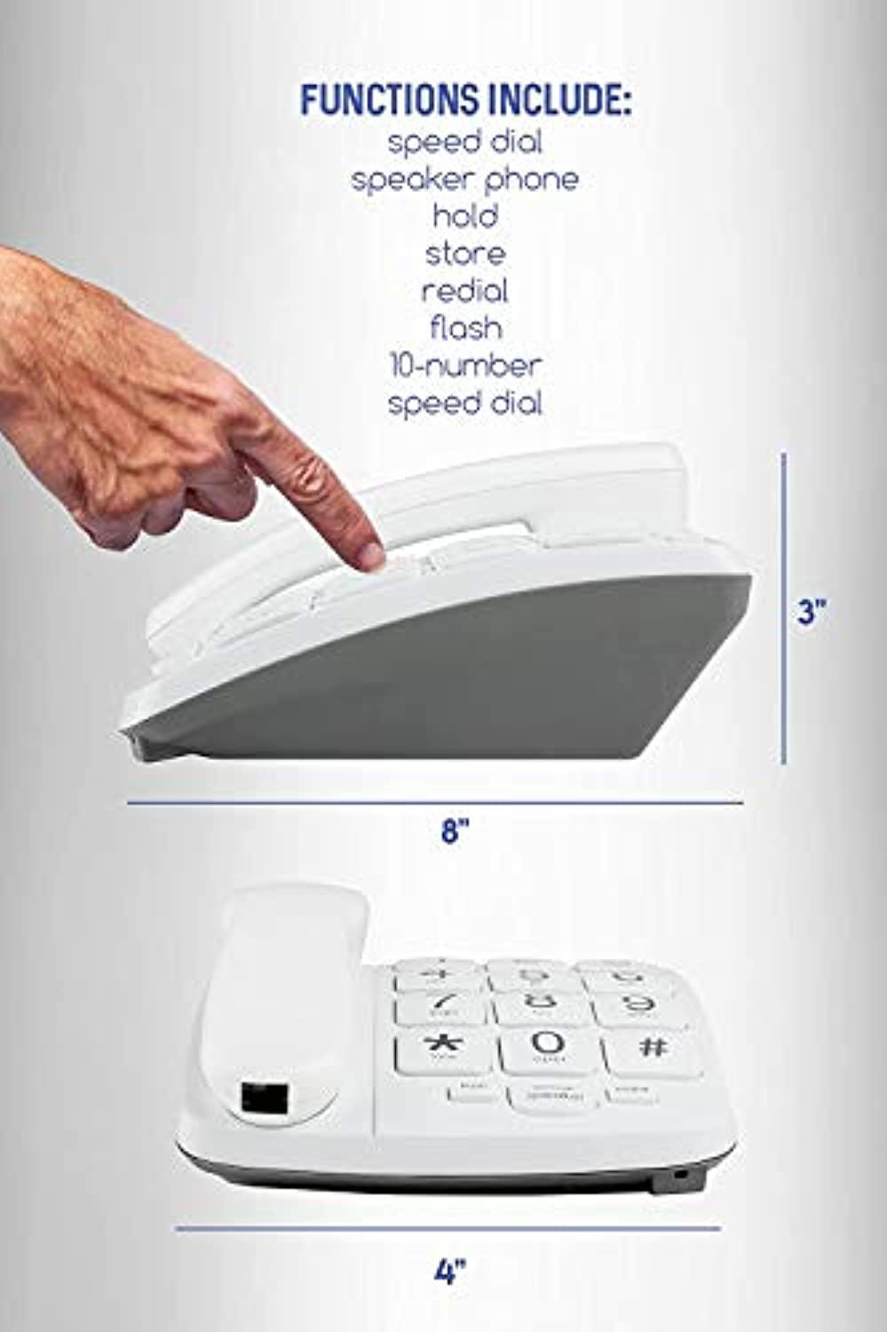 packard bell pb300wh big button phone for elderly seniors landline corded phone with speakerphone