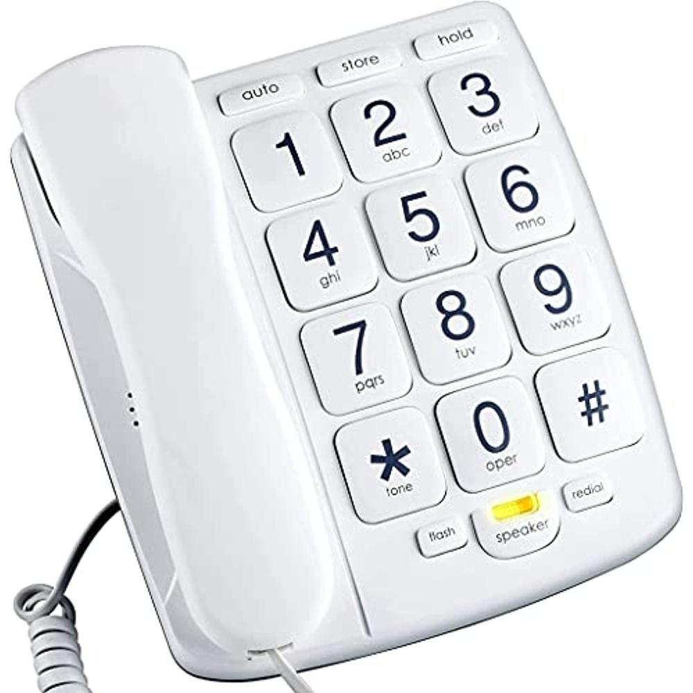 packard bell pb300wh big button phone for elderly seniors landline corded phone with speakerphone