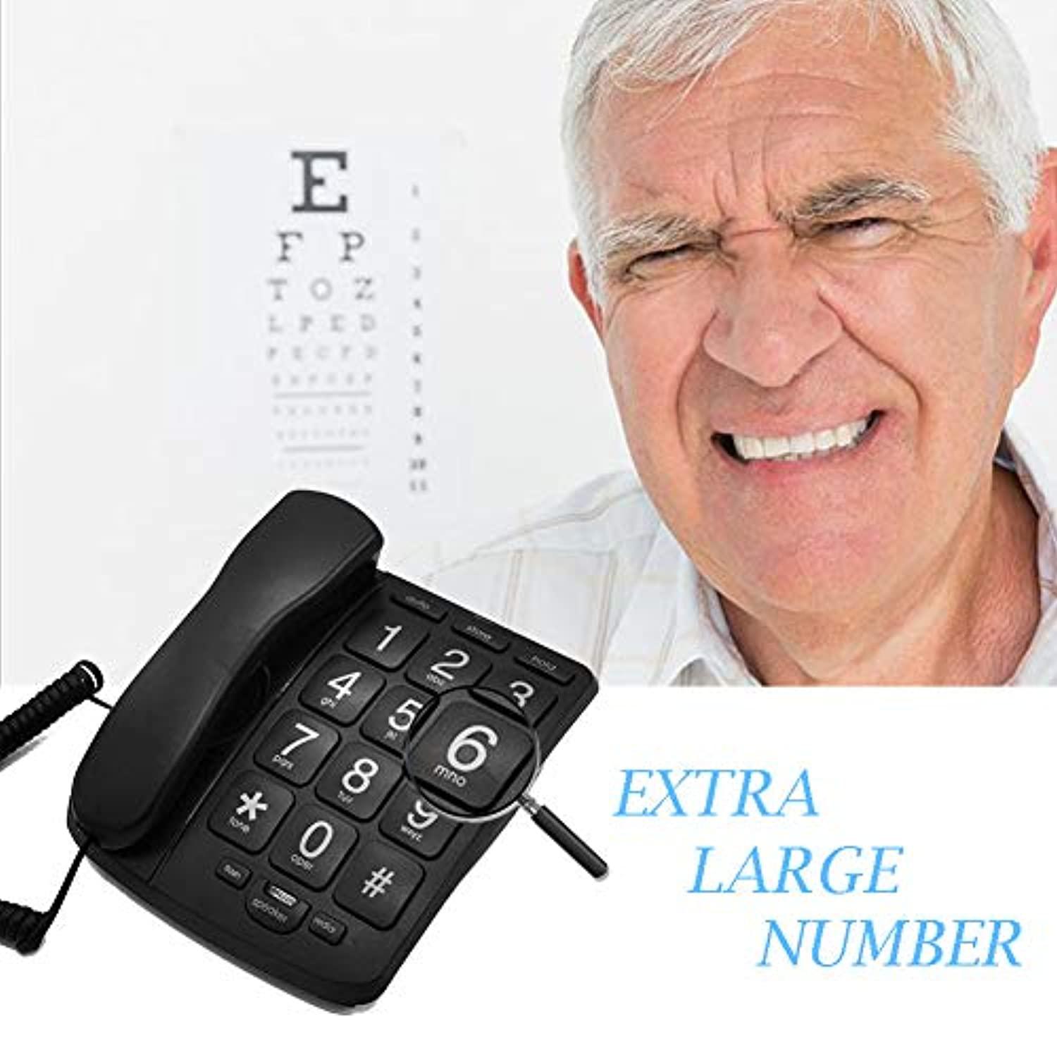 kerlitar big button landline phones for seniors, amplified phone for hearing impaired assist phone for low vision with loud handsfree 