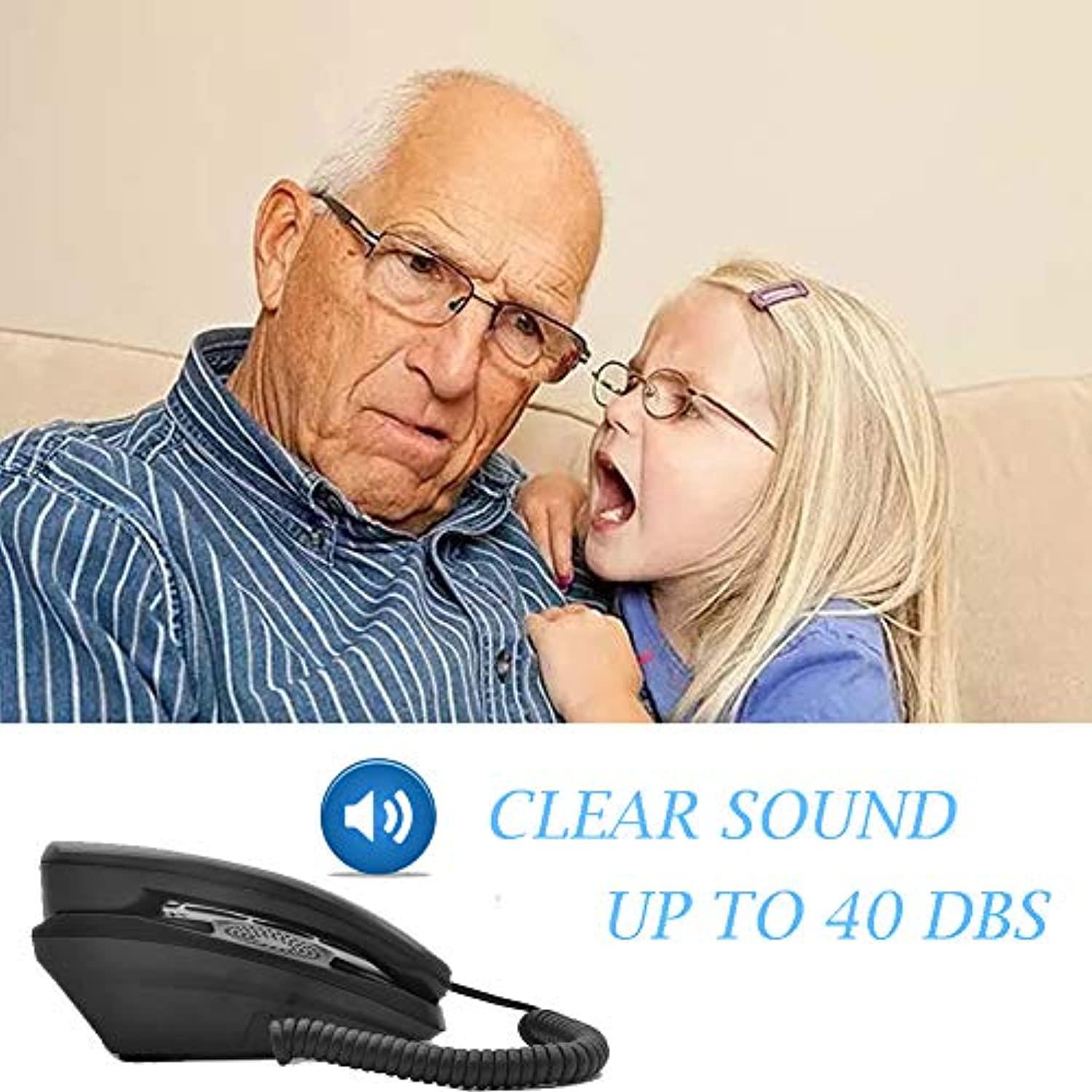 kerlitar big button landline phones for seniors, amplified phone for hearing impaired assist phone for low vision with loud handsfree 