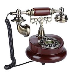 Zerone antique telephone, fixed digital vintage telephone classic european retro landline telephone corded with hanging headset for 