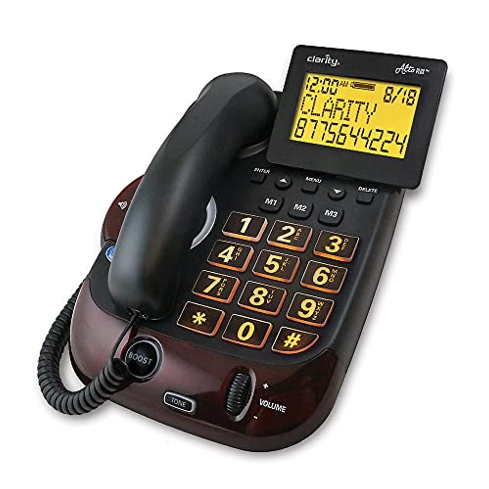 clarity alto plus big button amplified corded phone with talking caller id
