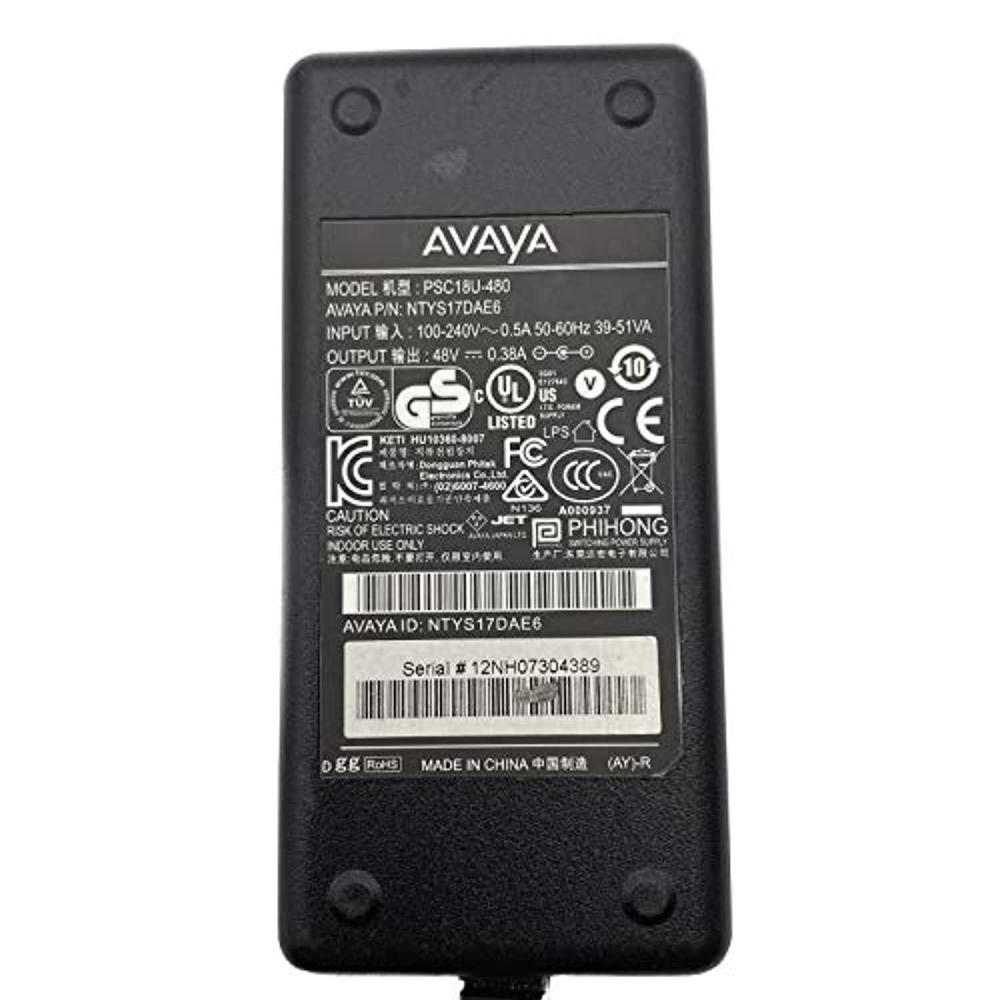 AVAYA genuine avaya psc18u-480 48v global ac power adapter for voip phones