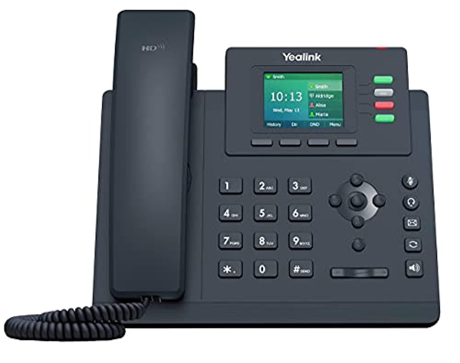 yealink t33g ip phone, 4 voip accounts. 2.4-inch color display. dual-port gigabit ethernet, 802.3af poe, power adapter not in