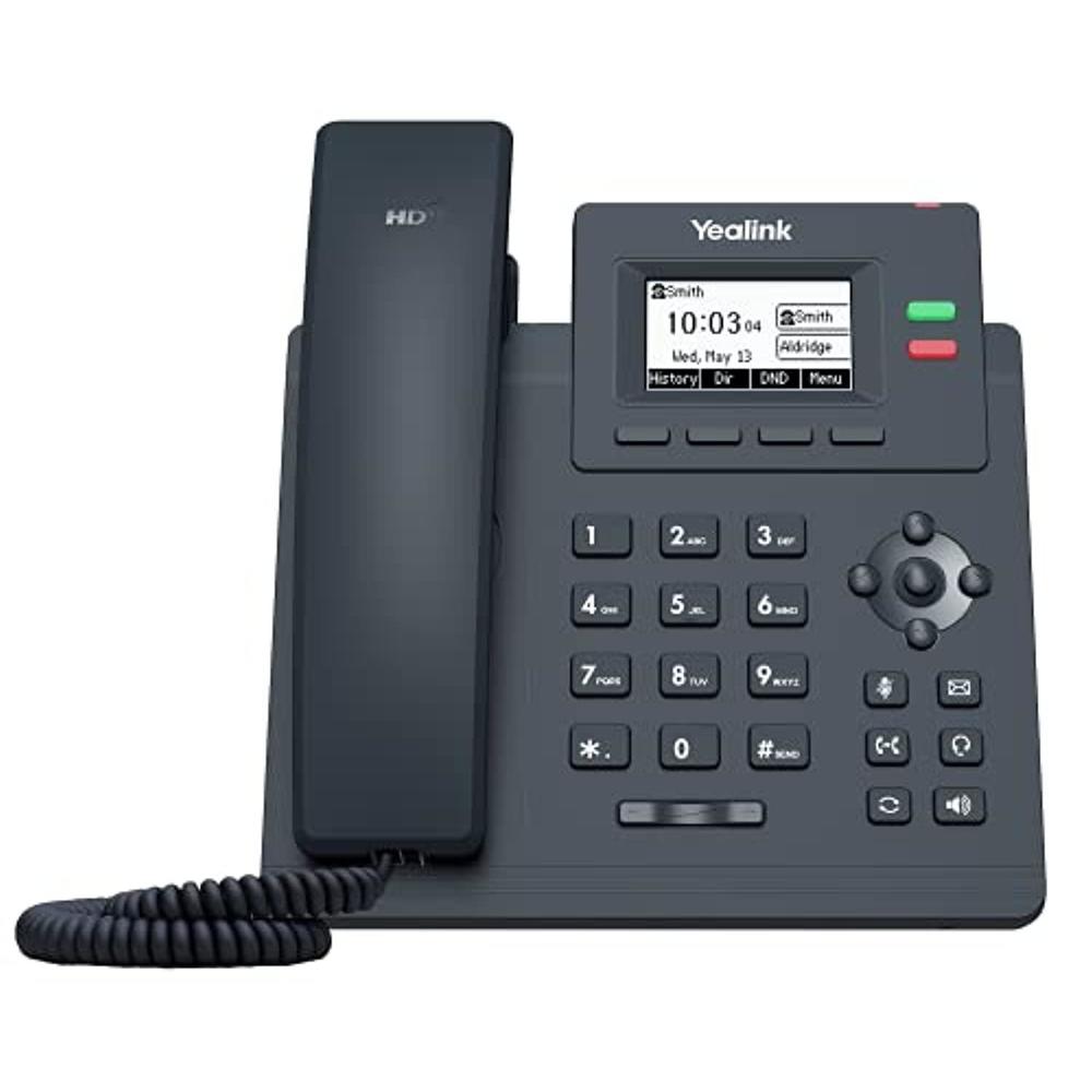 yealink t31g ip phone, 2 voip accounts. 2.3-inch graphical display. dual-port gigabit ethernet, 802.3af poe, power adapter no
