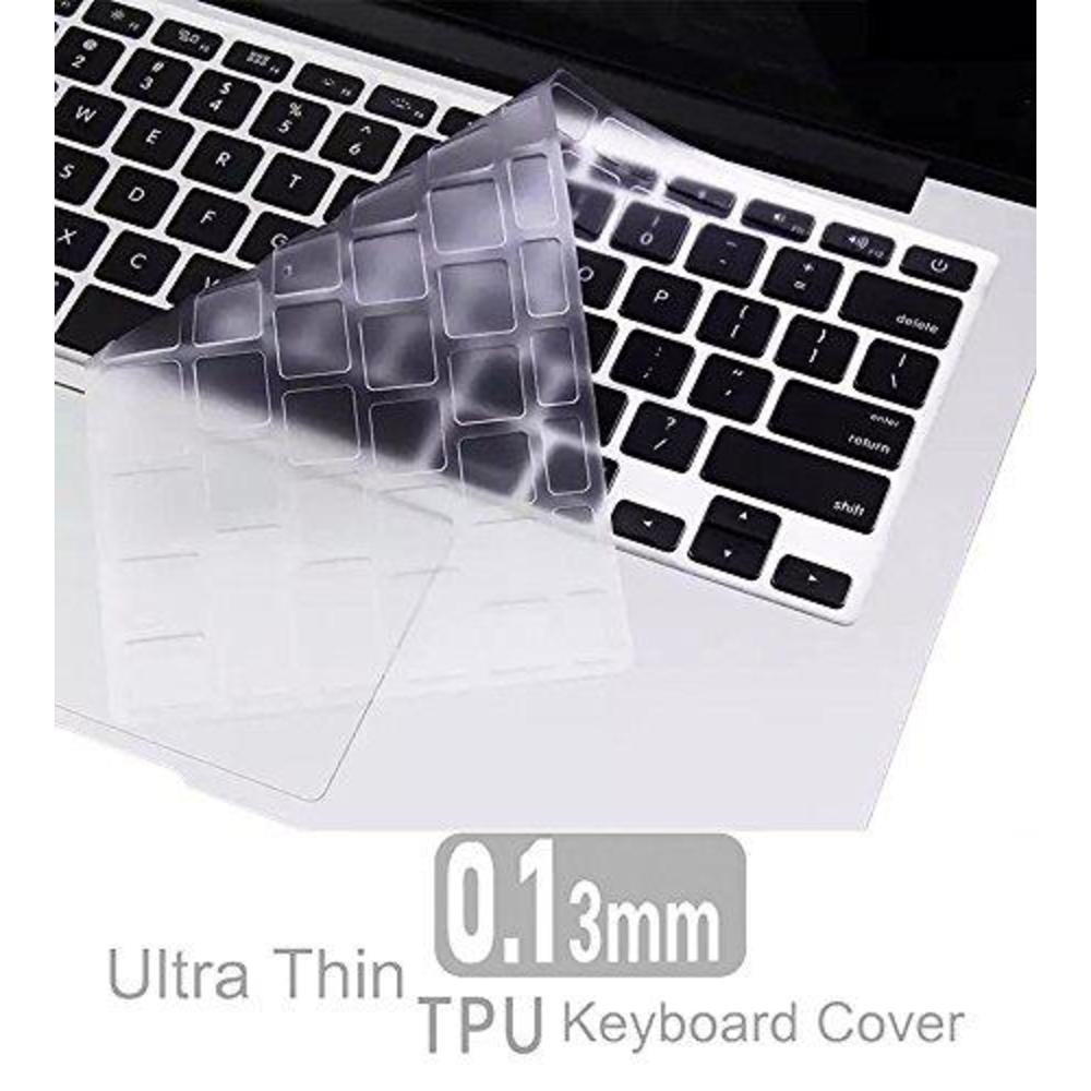 Casebuy ultra thin clear keyboard cover for macbook air 13 inch a1466 a1369(release 2010-2017) & macbook pro 13 inch, macbook pro 15 