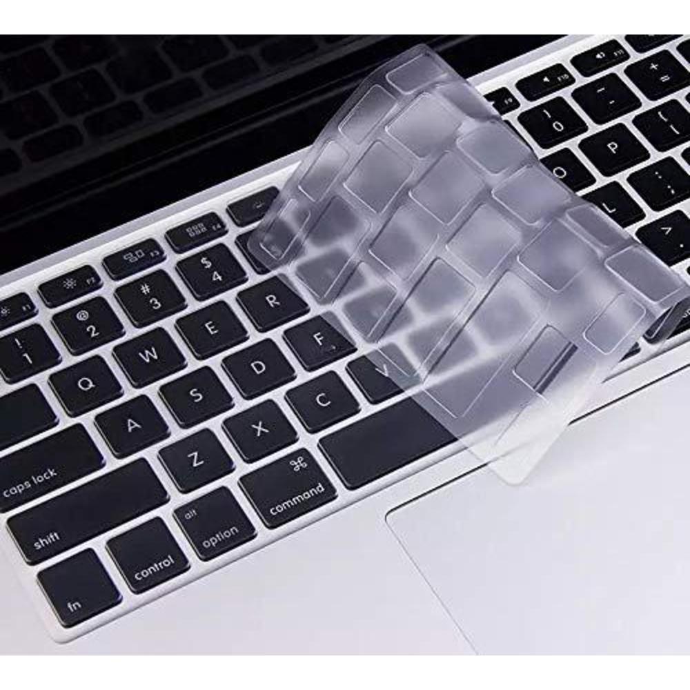 Casebuy ultra thin clear keyboard cover for macbook air 13 inch a1466 a1369(release 2010-2017) & macbook pro 13 inch, macbook pro 15 